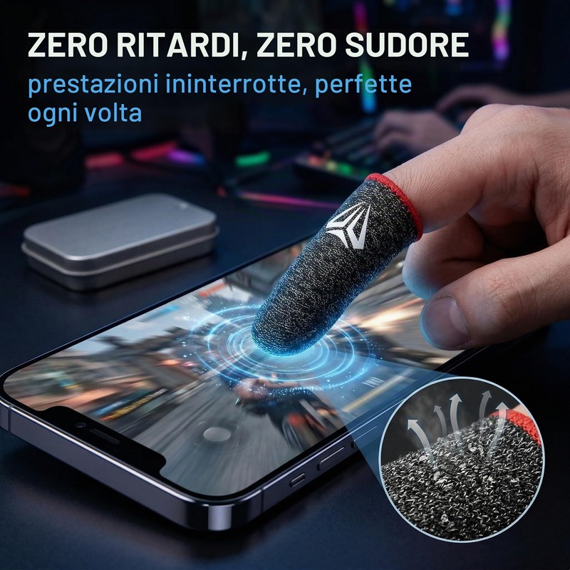 6 Pezzi PUBG Mobile Game Finger Sleeve Touch Screen Thumb