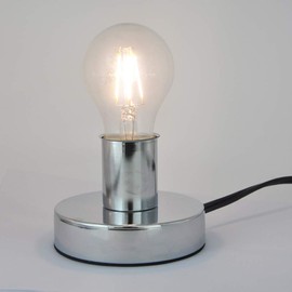 Metal Table Lamp Base,Standard E26 E27 Socket for Incandescent LED CFL Halogen Light Bulb,with in-line ON/OFF Switch,Holding Medimun Screw Base Light Bulb on Desktop