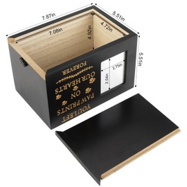 Pet Urns for Dog or Cat Ashes, Wooden Pet Memorial Urns with Photo Frame, Pet Cremation Urns Keepsake Memory Box with Black Flannel as Lining, Loss Pet Memorial Remembrance Gift