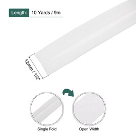 sourcing map 1/2 Inch Single Fold Bias Tape Polyester Continuous Bulk Bias Tape for Sewing,Seaming Quilting Hemming Binding Crafts (White 10 Yards)