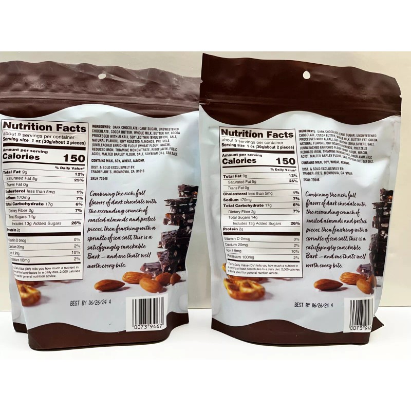 Trader Joe's 2 Trader Joe's Dark Chocolate Bark with ALMOND
