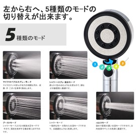 Pure Take Micro Nano Bubble (SPA Experience! 0.03 mm) Extra Fine Water Outlet Hole, Filter NSF Certified Chlorine Removal Material, Chlorine Removal, Shower Head, High Water Pressure, 70% Water Saving