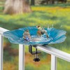 Deck Mounted Bowl Bird Bath for Railing Large 33cm Balcony