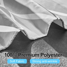DUFU Waterproof Shower Curtain Anti-Mould 180 x 200 cm Washable Quick-Drying Textile Fabric Polyester Bath for Curtain Ghost Grey Semi-Transparent Shower Curtain with 12 Shower Curtain Rings
