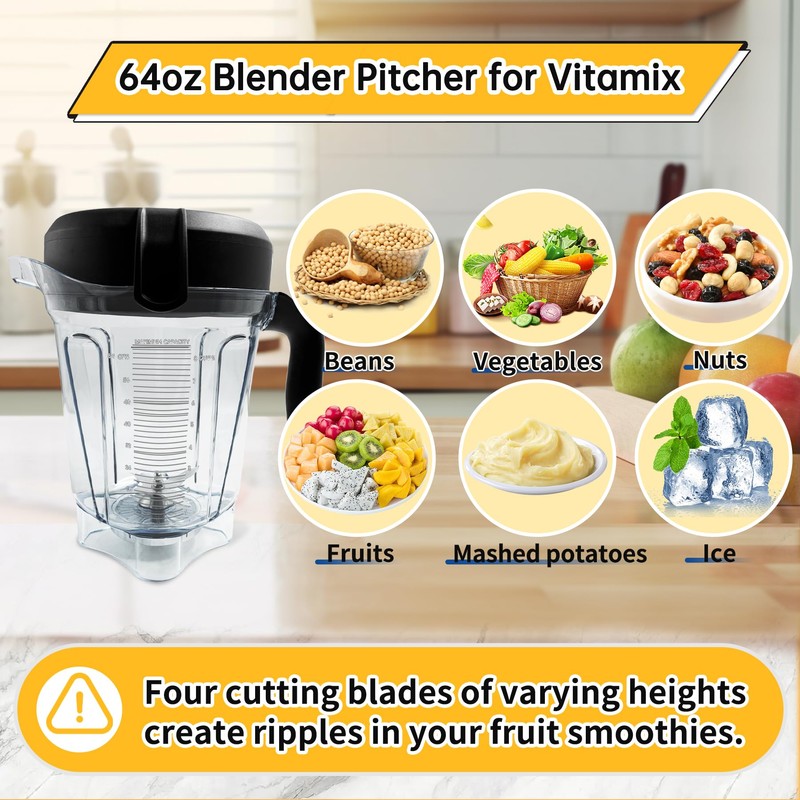 For Vitamix 64oz Low-Profile Blender Pitcher, Replacement for Vitamix 750