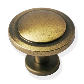 Perphin Bronze Vintage Drawer Knobs, 6 Pack Antique Cabinet Knobs for Kitchen Metal Round Dresser Knobs Cupboard Closet Wardrobe Zinc Alloy Drawer Pulls with 3 Sized Screws for Furniture