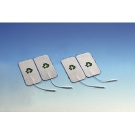 TESMED Elektroden Pads für TENS und EMS Reizstrom-Geräte mit 2mm-Stecker-Anschluss, selbstklebend, 4 Stück je 50x100mm