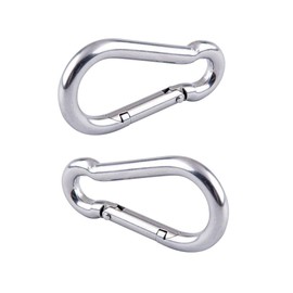 FITNESS MANIAC Home Gym Cable Attachment Handle Machine Exercise Chrome PressDown Strength Training Home Gym Attachments (Snap Hooks (Pair))