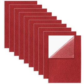 Bonsicoky 10 Pack Self Adhesive Felt Sheets - Red Felt Fabric with Adhesive Backing - Peel and Stick Felt Sheet for Arts Crafts DIY and Decorations - A4 Size(8" x 12")