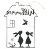 FRANK FLECHTWAREN Rabbit in the House Welcome Metal Matt Black
