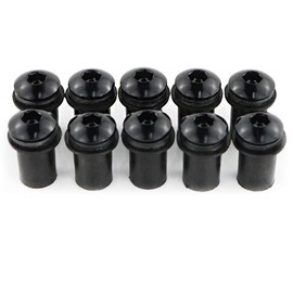 ANCLLO 10pcs M5 16mm Alloy Windshield Screws Kit Windshield Installation Kit Fit for Aftermarket Windshield (Black)