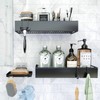 Roseyat Shower Caddy Shelf Organizer with Hooks, Adhesive Shower Storage