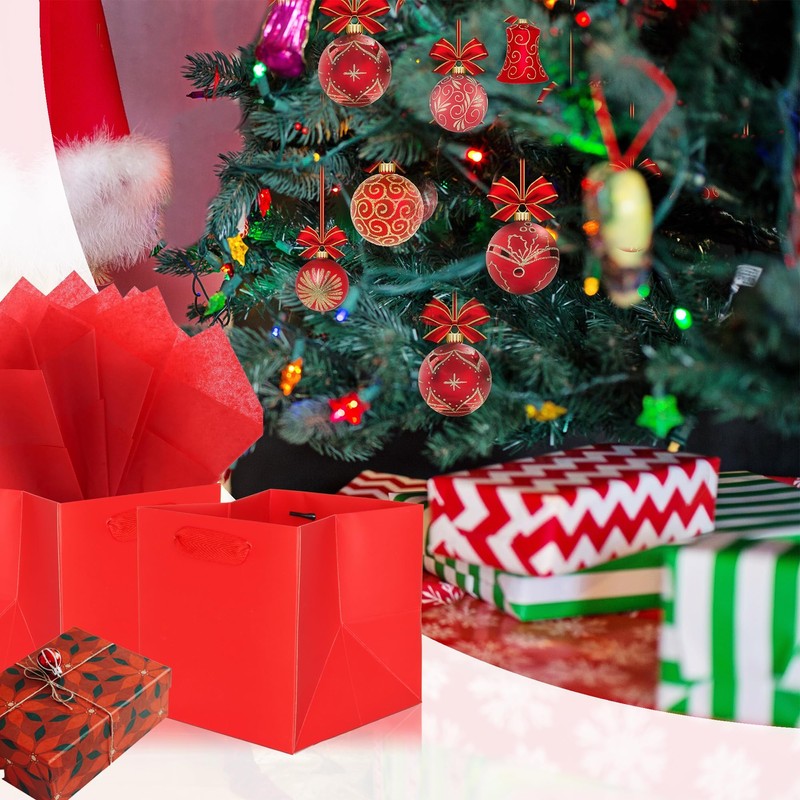 IN JOOYAA - Sacchetti regalo di carta, 10 pezzi, quadrati,