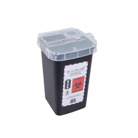 Blackomb - Needle Disposal Container | Disposal Box for Used Needles | Waste Container | Needle Storage | Razor Blades Box | Black