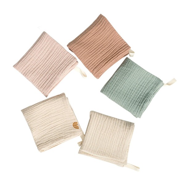 wanshu Gauze Handkerchief, Gauze Towel, Baby, Cotton, 4-ply Gauze, Thin, Quick Drying, 9.1 x 9.1 inches (23 x 23 cm), Set of 5, Newborn, Baby Shower, Unisex
