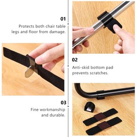 Housoutil Bow Pads Furniture Protector Dining Table Protector Chair Floor Protector 12pcs Wrap Around Floor Protectors Chair Foot Rail Protectors Table Leg Protector Wrap Around