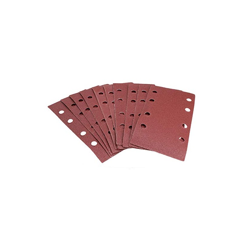 Hook/Loop 1/3 Sheet Sanding Sander Sandpaper Pads 10 Pack 80