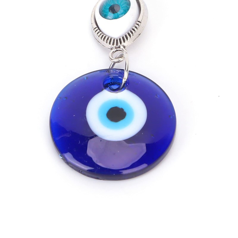 Turkish Blue Evil Eye Keyring, Good Luck Keyring with Ring,
