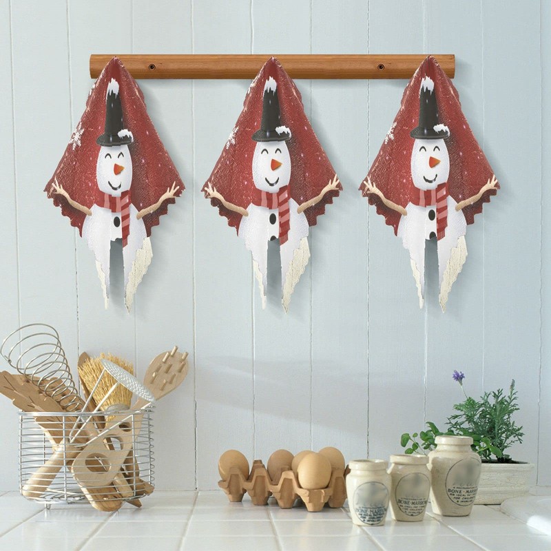 Paquete de 6 toallas de cocina de muñeco de nieve