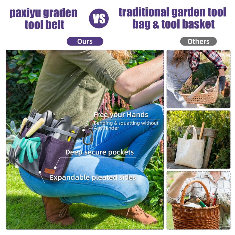 Garden Tool Belt for Women & Men, Wide Denim Garden