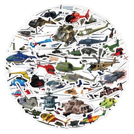 Helicopter Stickers 50 Pack Vinyl Laptop Stickers,Waterproof Travel Map Stickers for Water Bottles,-Graffiti Stickers Pack for Teens Girls Kids Adults(Helicopter Stickers)