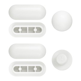 Lotsdonxia Toilet Seat Bumper Set – Noise Dampening Plastic Buffer Pads Universal Toilet Seat Bumpers with Cushioning Gaskets for WC Seat (White)