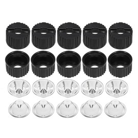 sourcing map Lens with Holder for Lamp High Power 5 Degrees 1W 3W Black Pack of 10