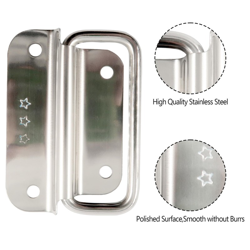 Runseaway 4PCS 3 Inch Stainless Steel Chest Handles, Hidden Folding