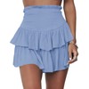 Meikulo - Minifalda corta de verano con volantes fruncidos para