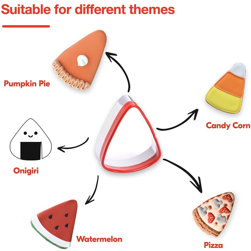 COOKIEQUE 3-Piece Candy Corn Cookie Cutter, Fall Thanksgiving Pumpkin Pie