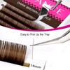 TDANCE Dark Brown Lash Extensions Colored Lash Extensions 0.03/0.05/0.07mm C/D