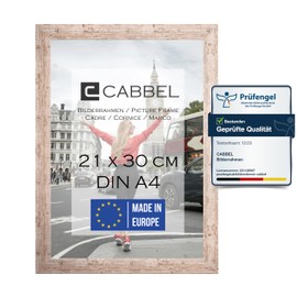 CABBEL Single (Pack of 1) Picture Frame, DIN A4, 21 x 30 cm, MDF Wood Frame in Birch, with Shatterproof Plexiglass, Modern