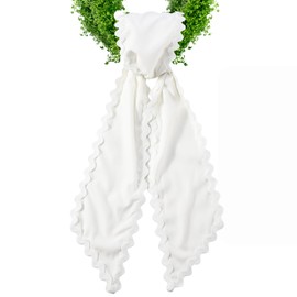 Wreath Sash for Front Door, RIC Rac Trim Blank Sash for Monogram Embroidery, Front Door Porch Decor, Wreath Accessories, 5'' L x 54'' W (1, White)