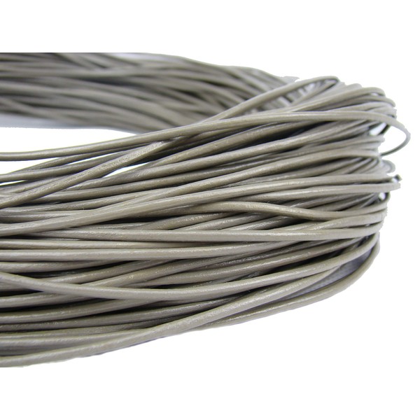 esnado Leather Cord Round 2 mm Grey (5 Metres, Grey)