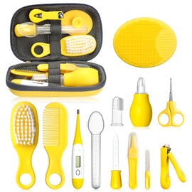 Baby Healthcare and Grooming Kit, Portable Baby Safety Care Set, Baby Essentials kit for Newborn(Yellow 13 in 1)