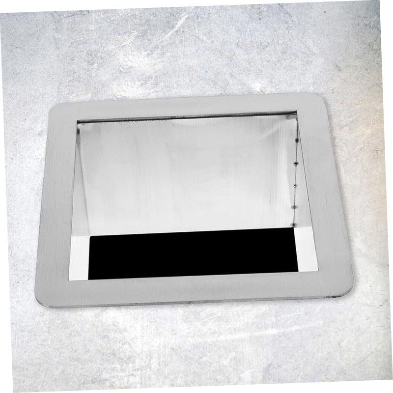 Ipetboom Stainless Steel Trash Chute Grommet Square Countertop Waste Disposal