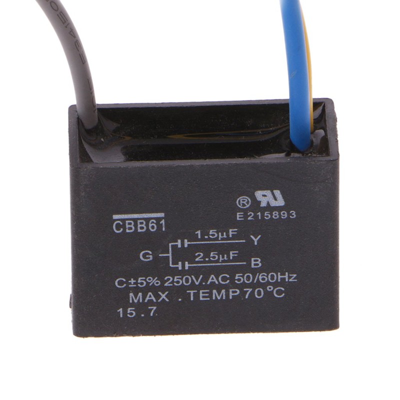 BOBEINI CBB61 Ceiling Fan Capacitor 1.5uF + 2.5uF 3 Wire