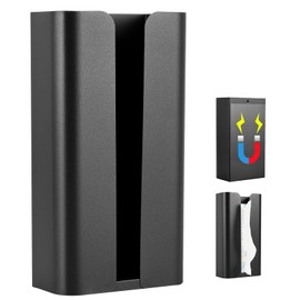 Magnetic Tissue Case, Paper Holder, Rectangle, Can be cut with one hand, Kitchen, Bath, Washstand, Storage (Magnet-Black-Thin)
