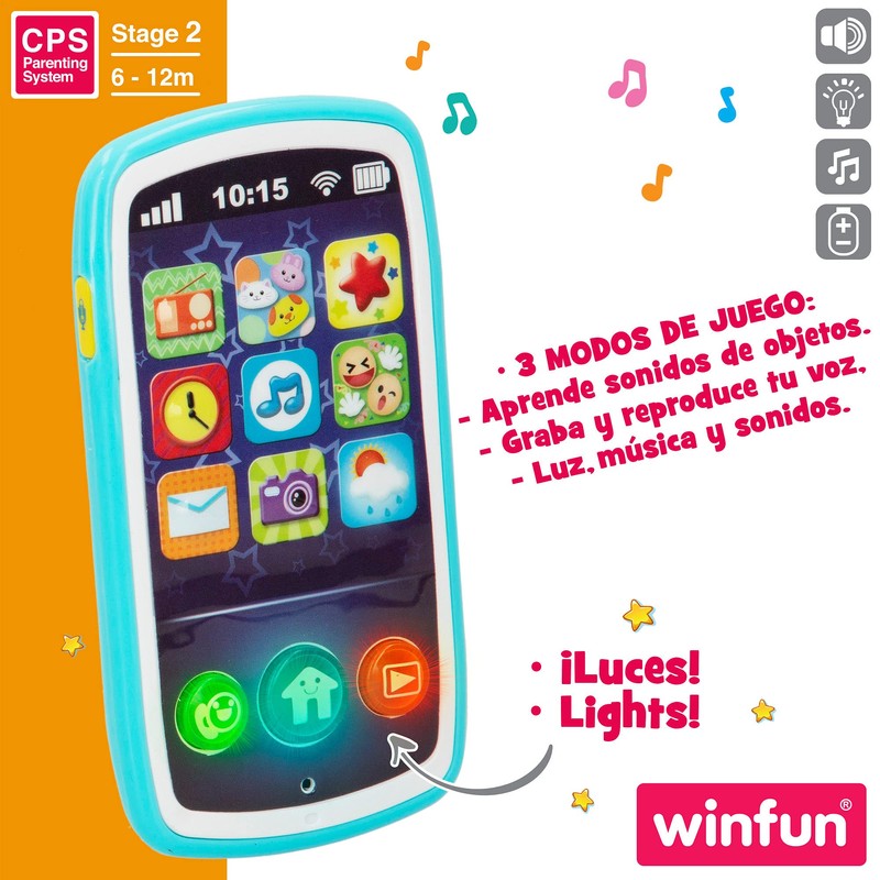 winfun 000740-NL Spielzeug-Smartphone Fun Sounds für Babys & Kinder
