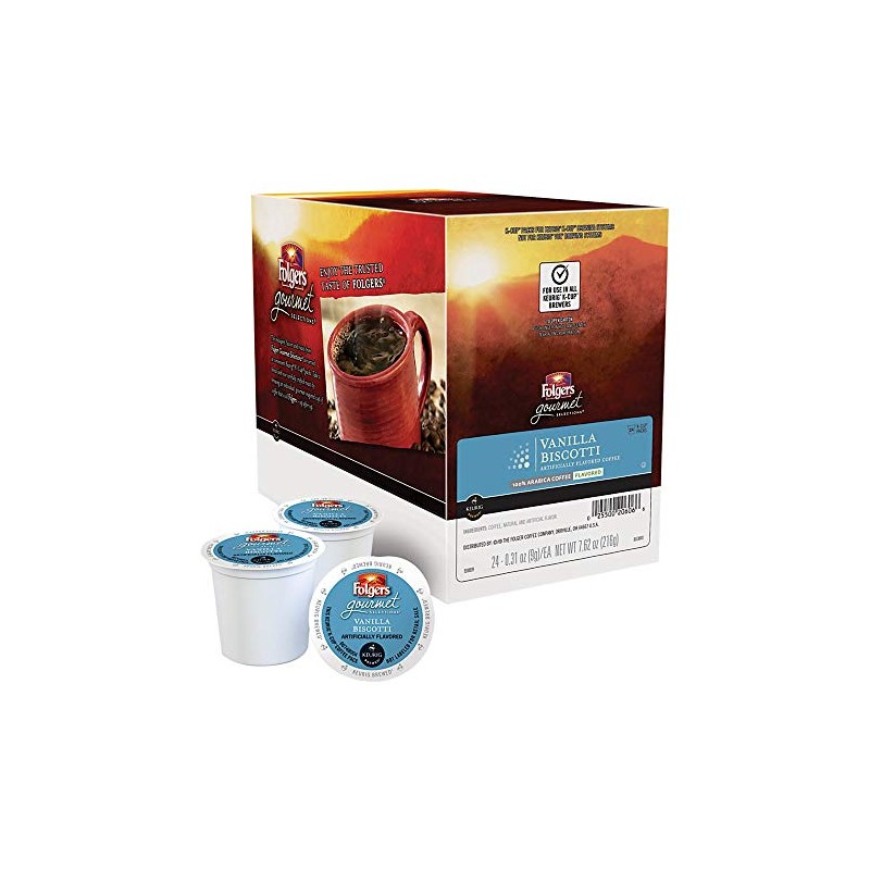 Folgers Gourmet Selections Single Cup for Keurig Brewers, Vanilla Biscotti,
