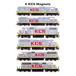 Kansas City Southern Ghost Gray Locomotives 6 magnets Andy Fletcher