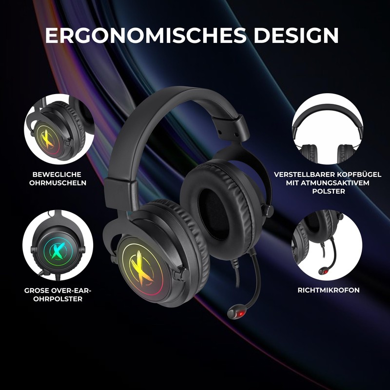 Defender® Epic Pro Gaming Headset - 7.1 Surround Sound, USB,