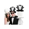 Sombrero Copa Alta Foam Novios Despedida Solteros Bodas Blanco/negro