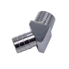 45 Degree Heater Hose Intake Manifold Fitting 1/2" NPT to 5/8" Barb Chrome Finish Compatible with 1/2" NPT Port Intake Manifold or Water Pump