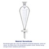 Labasics Graduated Separatory Funnel, 500 ml Heavy Wall Borosilicate Glass