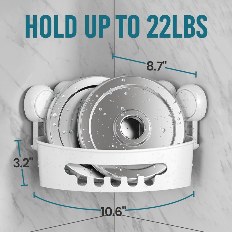 TAILI Shower Shelf Suction Cup Shower Shelf No Drilling Corner