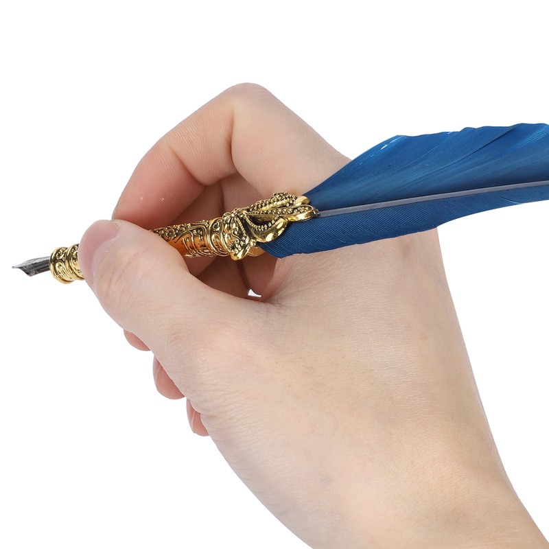 Quill Pen Set Feather Writing Drawing Dip Pen Students Teacher