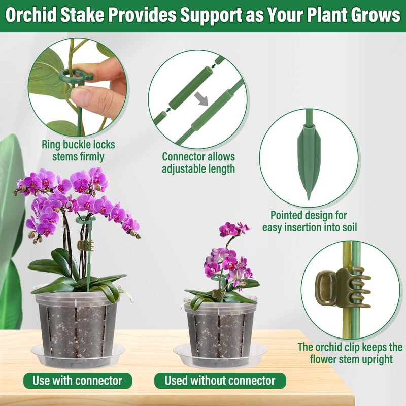 Tetutor 12 Pack Plastic Orchid Pots with Holes, 4, 5,