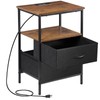 Segawe 2 PCS Brown Nightstand with Drawer Bedside Table with