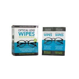 County Sales - Optical Lens Cleaning Wipes, 300-Pack, Quick-Drying, Smear-Free, for Glasses and Electronics